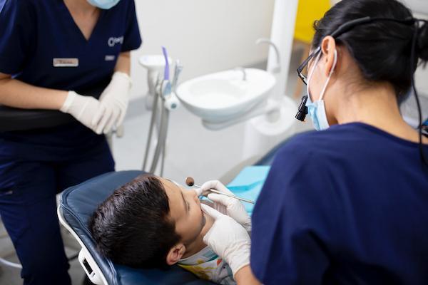 boy during a dental exam in highgate hill