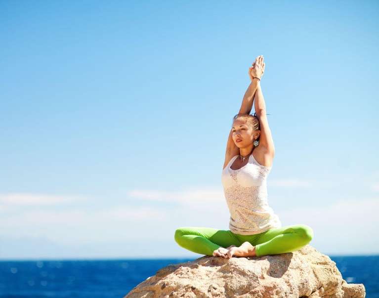 girl doing yoga in highgate hill